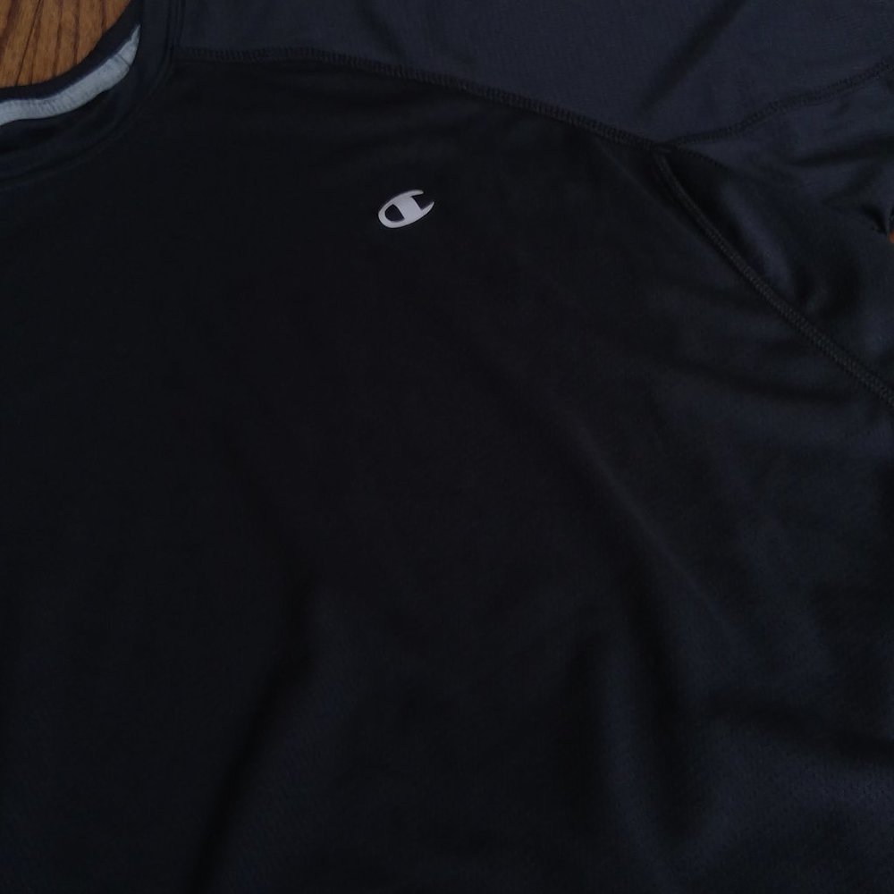Champion Large Black Powertrain Vapor Tech Athletic T-Shirt - Picture 5 of 6